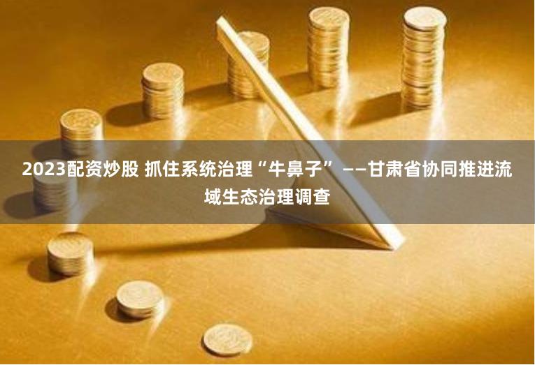 2023配资炒股 抓住系统治理“牛鼻子” ——甘肃省协同推进流域生态治理调查